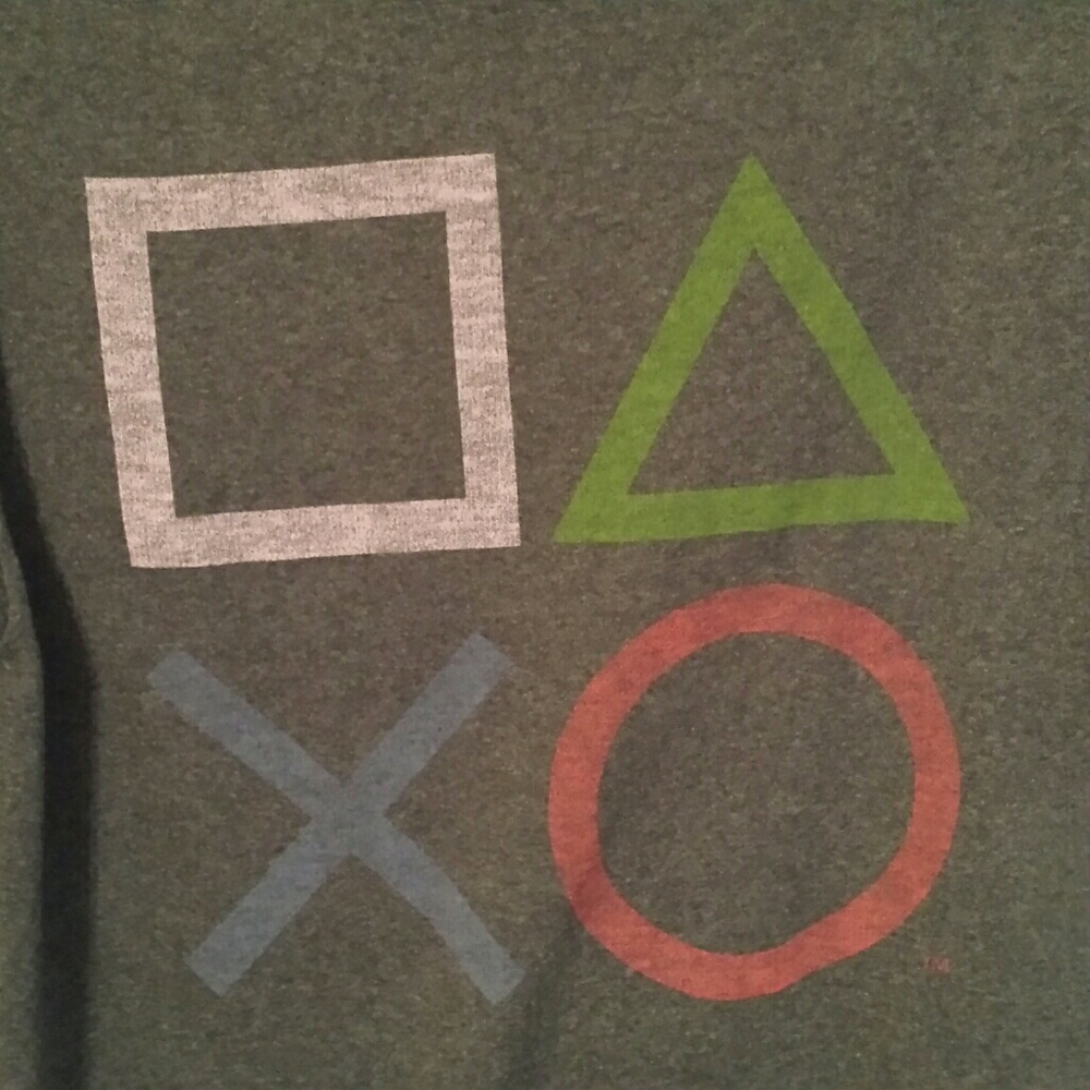Play Station T-Shirt Controller Shapes XL PS4 PS2